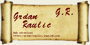 Grdan Raulić vizit kartica